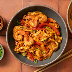 Quick Spicy Shrimp Noodle Stir-fry
