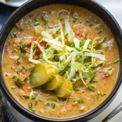 Slow Cooker Cheeseburger Soup: Whole30, Paleo, Gf, Dairy-free