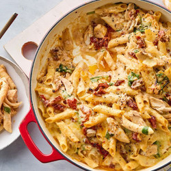 Creamy Tuscan Salmon Pasta Bake Recipe