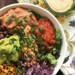 Quinoa Chipotle Bowl With Southwest Tahini Sauce