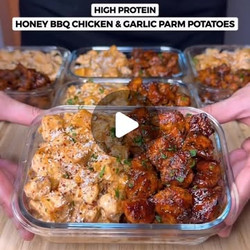 Honey Bbq Chicken &amp; Garlic Parmesan Potatoes