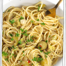 Dirty Martini Pasta (vegan)