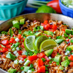 One Pot Chicken Burrito Bowls