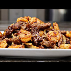 Loaded Honey Garlic Surf And Turf Fries