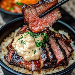 Korean BBQ Steak Bowls With Creamy Sauce