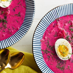 Chilled Beet Soup With Buttermilk, Cucumbers, And Dill (chlodnik)