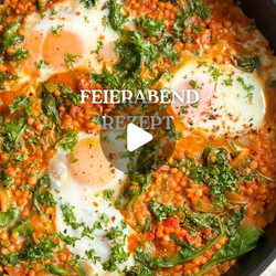 One Pot Rote Linsen Mit Spinat Und Ei