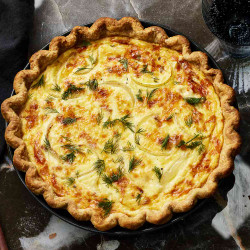 Bacon, Cheddar, And Onion Quiche