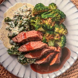 Rump Steak in a red wine jus
