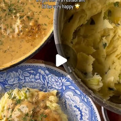 Chicken With Peppercorn Sauce, Creamy Champ Potato And Tobacco Onion