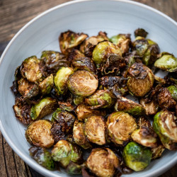 Air Fryer Roasted Brussels Sprouts With Balsamic
