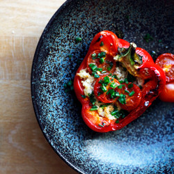 Geroosterde Paprika Met Tofu