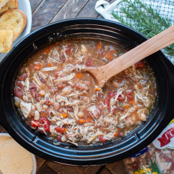 Slow Cooker Italian Chicken Bean Soup