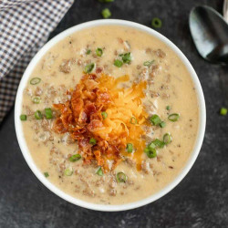 Low Carb Bacon Cheeseburger Soup Recipe