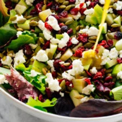 Favorite Green Salad With Apples, Cranberries And Pepitas