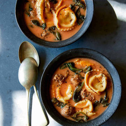 Creamy Tortellini, Sausage And Spinach Soup