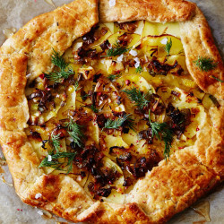 Leek And Potato Galette With Pistachio Crust