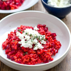 Instant Pot Beet Risotto With Thyme &amp; Goat’s Cheese