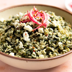 Greek Spinach Rice (spanakorizo)