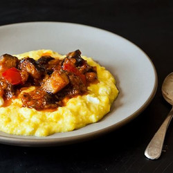 Yotam Ottolenghi's Sweet Corn Polenta With Eggplant Sauce