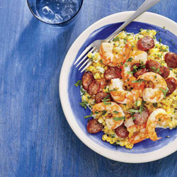 Skillet Corn With Shrimp And Sausage