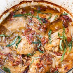 Creamy, Sun-dried Tomato Chicken Thighs