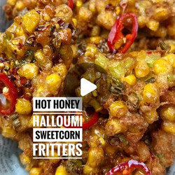 Hot Honey Halloumi Sweetcorn Fritters