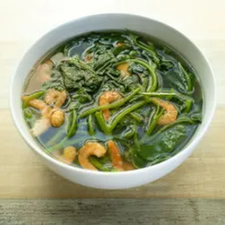 Vietnamese Sweet Potato / Yam Leaves Soup With Dried Shrimp (canh Rau Khoai Lang Nấu Tôm Khô)