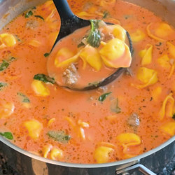 Creamy Sausage And Tortellini Soup