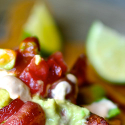Chipotle Lime Chicken Bacon Flatbread Tacos