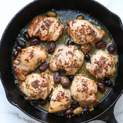 Mediterranean Baked Chicken Thighs With Kalamata Olives