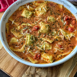 Instant Pot Ravioli In Tomato Parmesan Broth