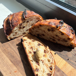 Cinnamon Raisin Sourdough Bread With Salted Honey Brown Butter