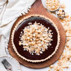 Dark Chocolate, Coconut &amp; Macadamia Nut Tart