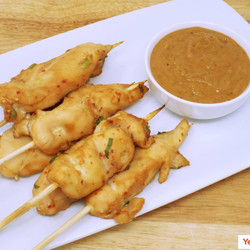 Oven Baked Chicken Satay With Peanut Sauce