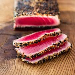 Seared Tuna With A Burnt Tomato &amp; Caper Dressing
