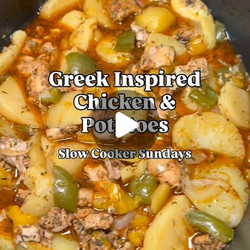 Greek Chicken &amp; Potatoes easy mains slow cooker