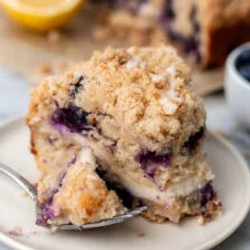 Vegan Lemon Blueberry Coffee Cake With Cream Cheese Swirl