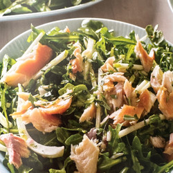 Fennel and apple salad with smoked trout