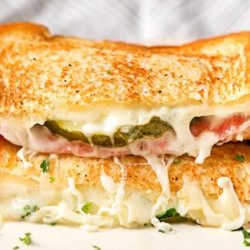 Salami And Pickle Grilled Cheese