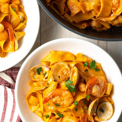 Pappardelle Pasta With Seafood Sauce Recipe