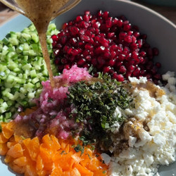 Chopped Cucumber, Pomegranate &amp; Tangerine Salad