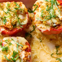 Chicken Parmesan Stuffed Peppers
