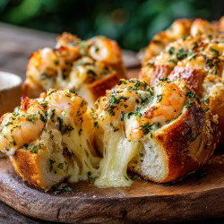 Crabby Shrimp-stuffed Garlic Bread Bombs