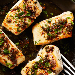 Pan-seared Halibut With Lemon Caper Sauce
