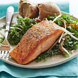 Pan-seared Salmon With Kale And Apple Salad