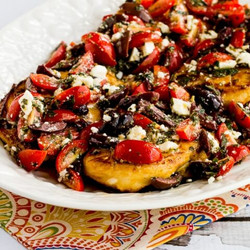 Greek Chicken With Tomato, Olive, And Feta Topping