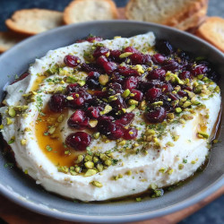 Whipped Feta Dip With Honey, Pistachios, And Cranberries