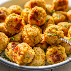 3-ingredient Stuffing Mix Chicken Meatballs