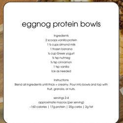 Eggnog Protein Bowls